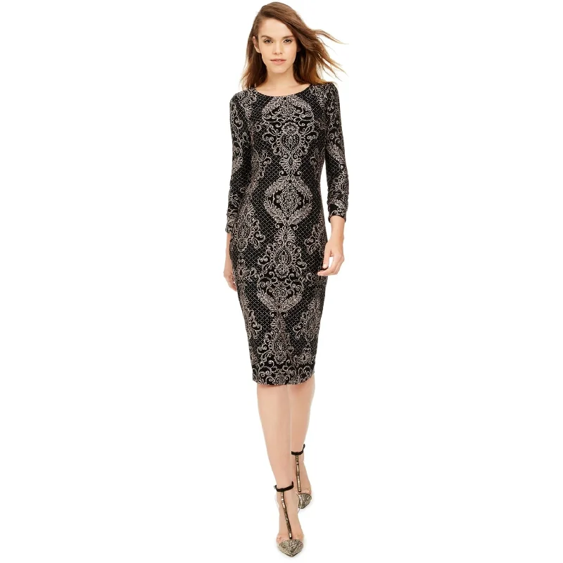 Low Prices Betsy & Adam Womens Baroque Glitter Sheath Dress