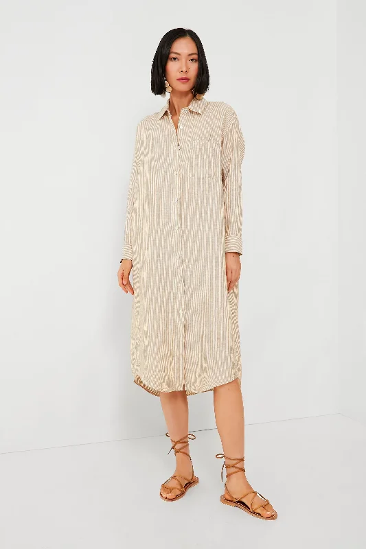 Can't Be Beat Golden Sun Stripe Linen Laguna Maxi Dress