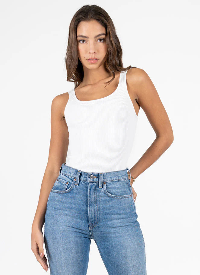 Overstock Ottoman Rib Tank I White