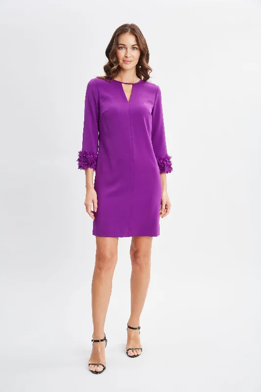Price Slash Flower Sleeve Shift Dress