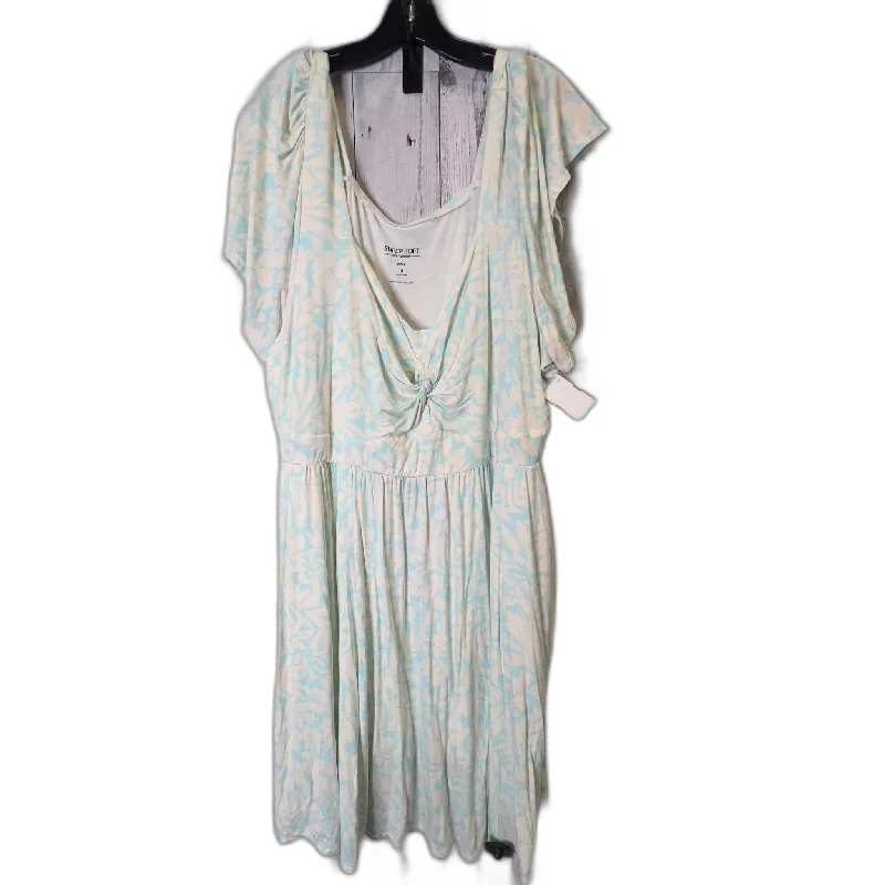 Huge Discounts Dress Casual Midi By Torrid In Blue & Cream, Size: 4x