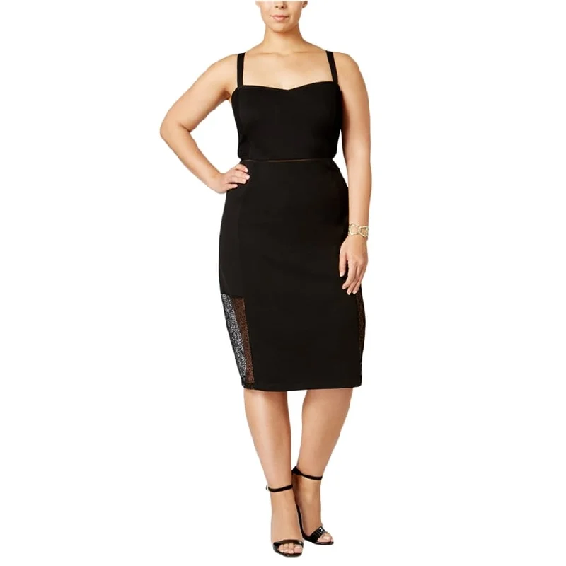 Special Price mblm Womens Ponte Sheath Dress, Black, 1X