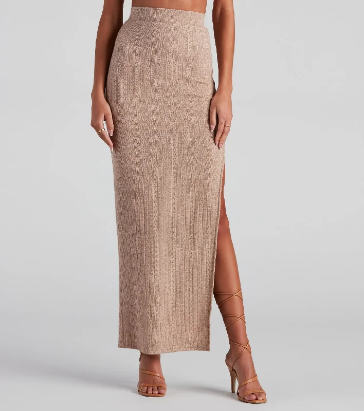 Clearance Items Cozy Day Cable Knit Skirt