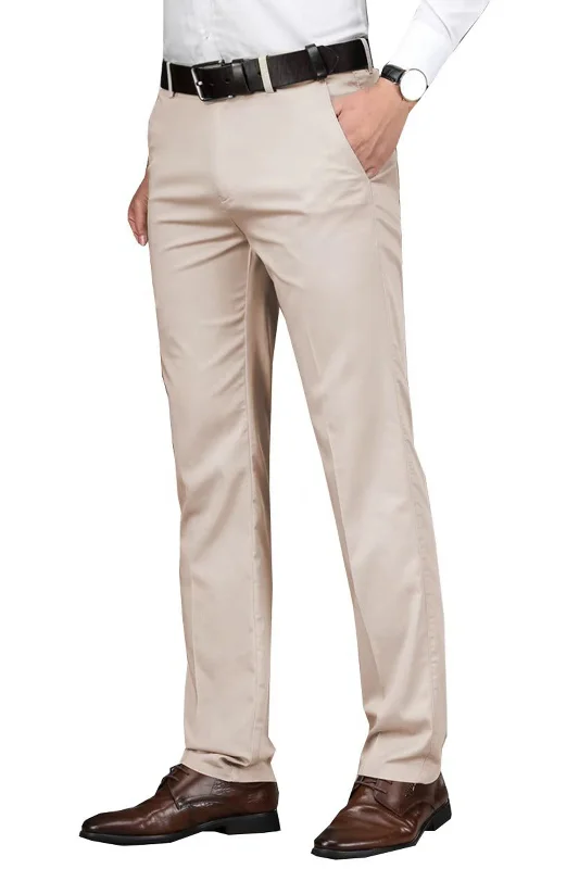 Exclusive Savings Ivory Men's Business Professional Straight Casual Suit Pants