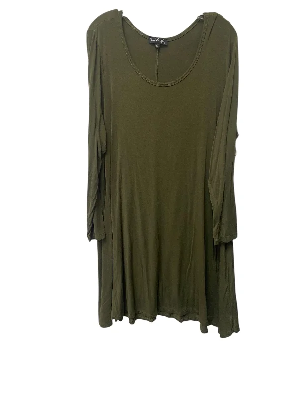 TIME-Limited Offer Dress Casual Short By Clothes Mentor In Green, Size: 2x