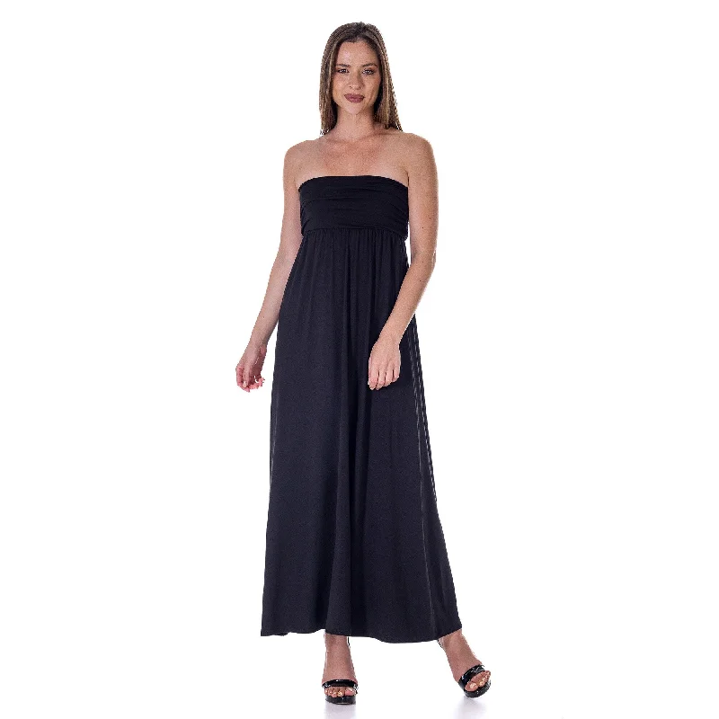 Steals and Deals 24seven Comfort Apparel Strapless Empire Waist Maxi Dress