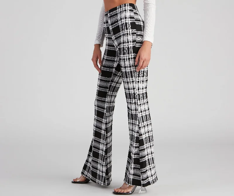 Lowest Price Mad About Plaid Flare Pants