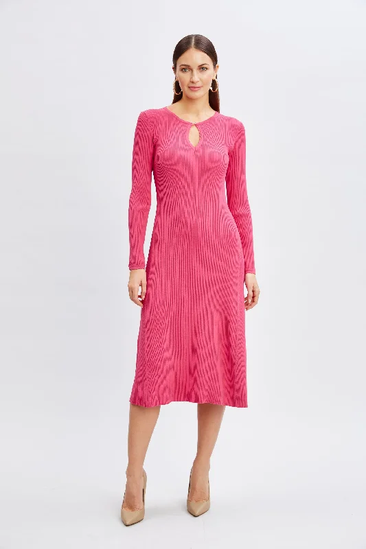 Season Finale Sale Scallop Keyhole Sweater Dress
