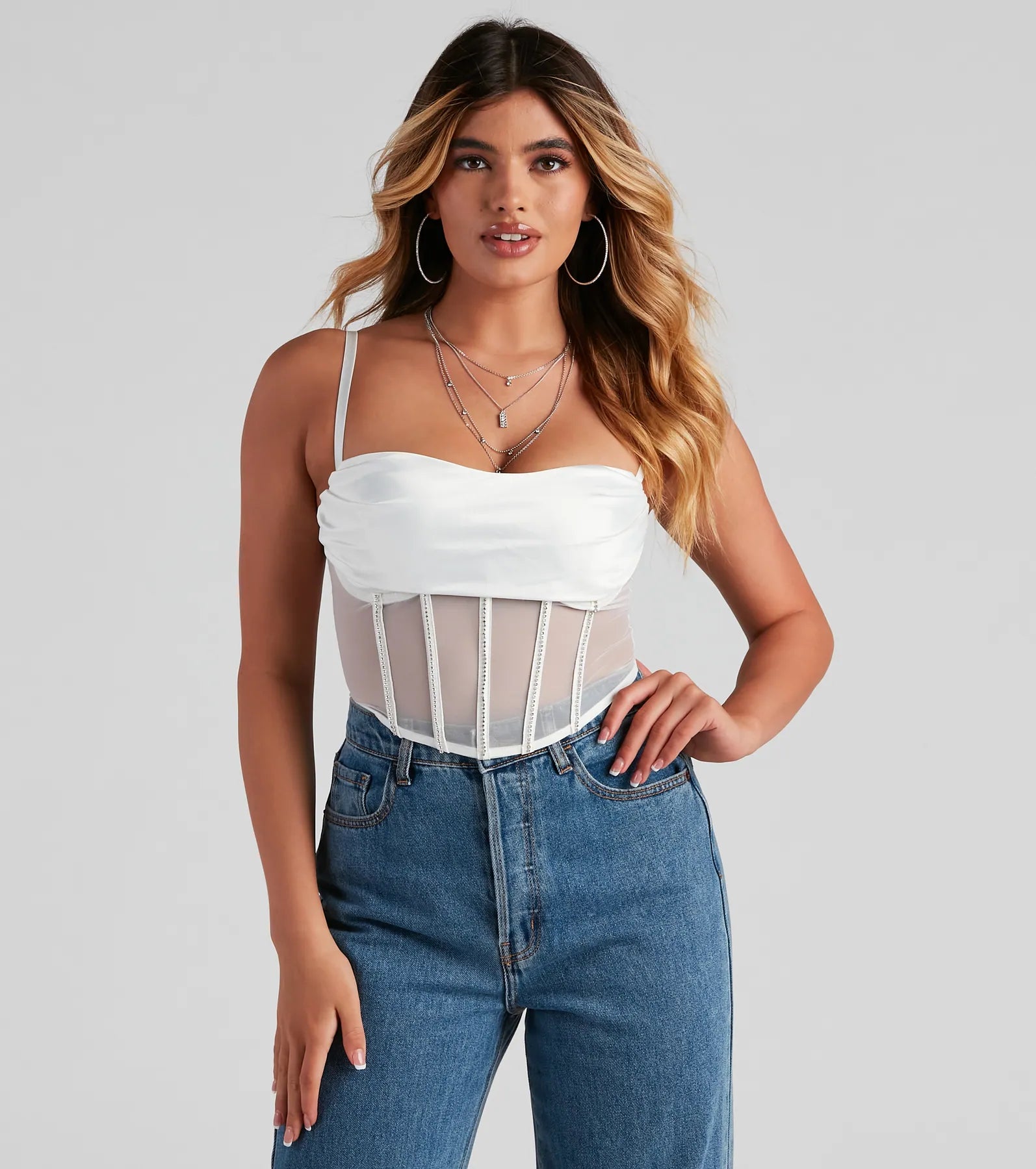 Final Clearance Major Glam Moves Rhinestone Bustier