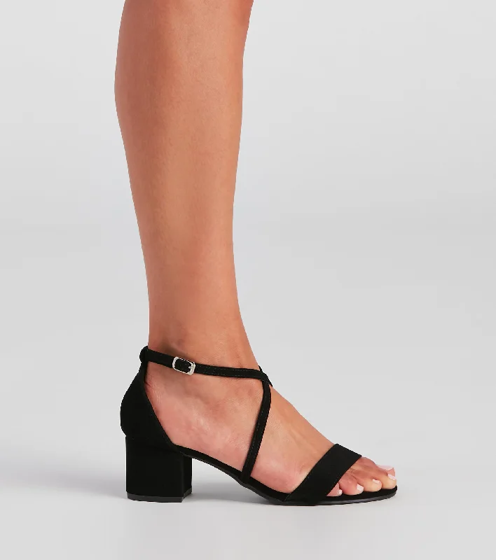 Closeout Sale Cross Paths Nubuck Block Heels