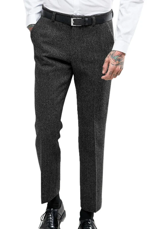 Quick Sale Black Formal Vintage Men's Straight Suit Pants