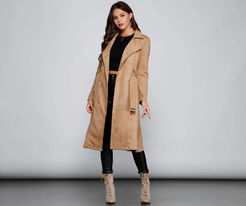 Warehouse Sale Chic Sophistication Moto-Style Trench