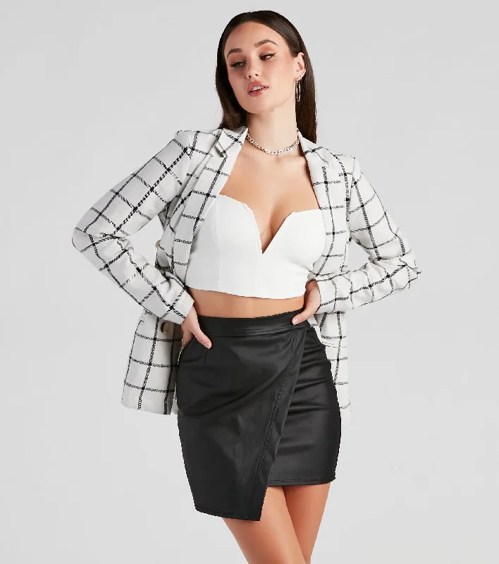 Discount Days Making Moves Plaid Woven Blazer