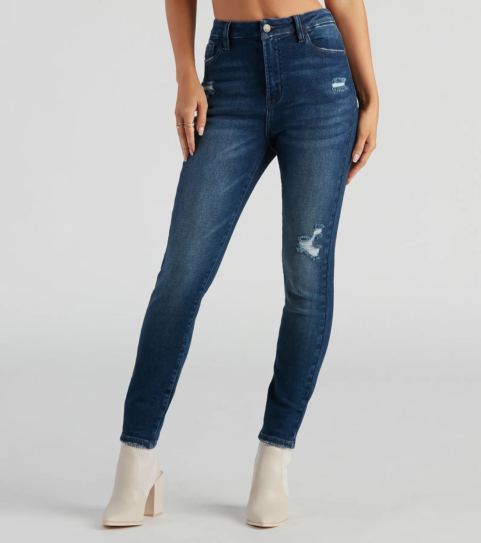 Inventory Reduction Taylor High-Rise Destructed Skinny Ankle Jeans by Windsor Denim