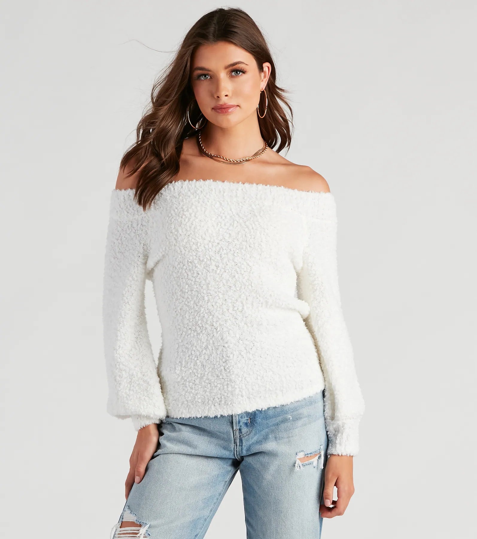 Massive Deals Season Chill Popcorn Knit Sweater