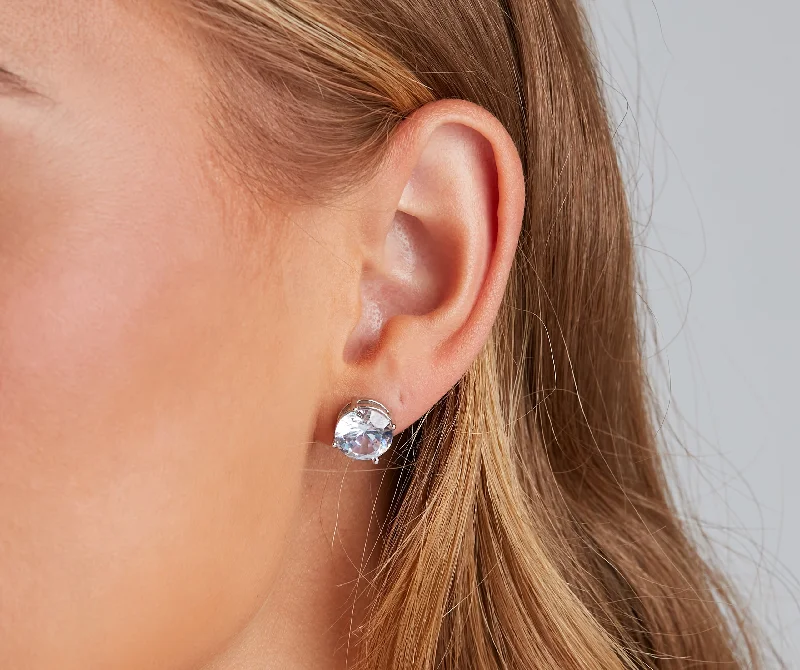 Quick Sale Glamorous Sparkle Cubic Zirconia Stud Earrings