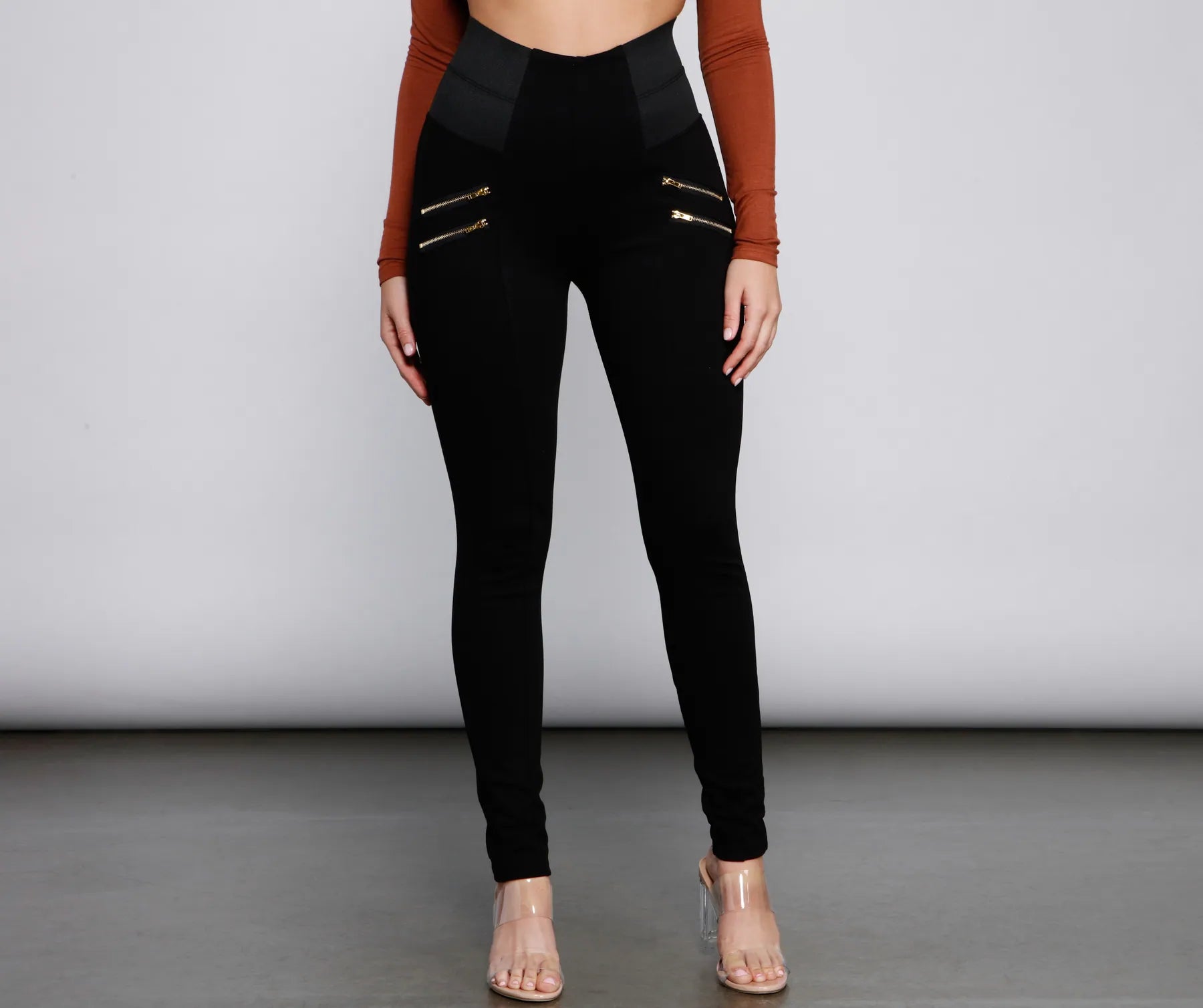 Mega Sale Bringing The Edge High Waist Ponte Leggings