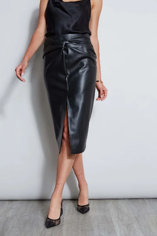 New Markdowns Vegan Leather Twist Skirt