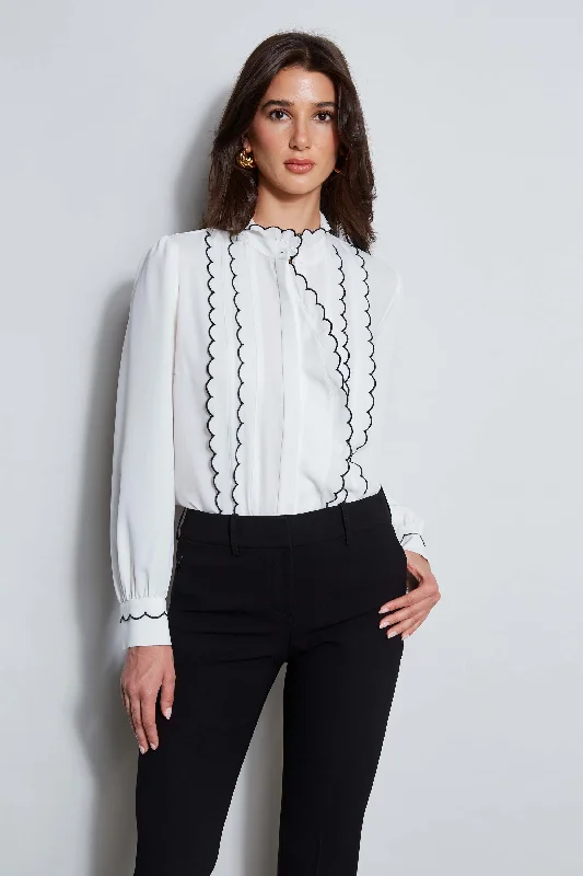 TIME-Limited Offer Scallop Button Down Shirt