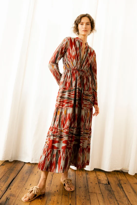 Value Deals Rambagh Ikat Dress Red