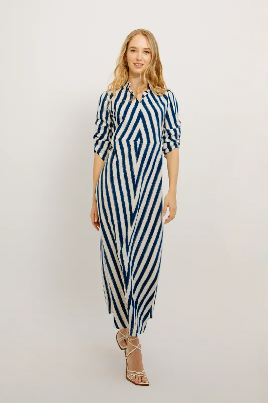 Seasonal Sale Rambagh Stripes Dress Blue