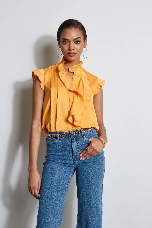 Best Seller Silk Cascade Ruffle Shirt