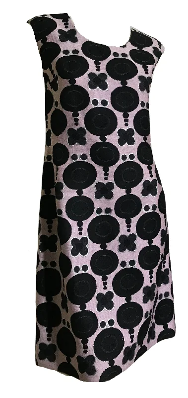 Incredible Offers Pink SILVER and Black Glam Mod Cocktail Dress circa 1960s
