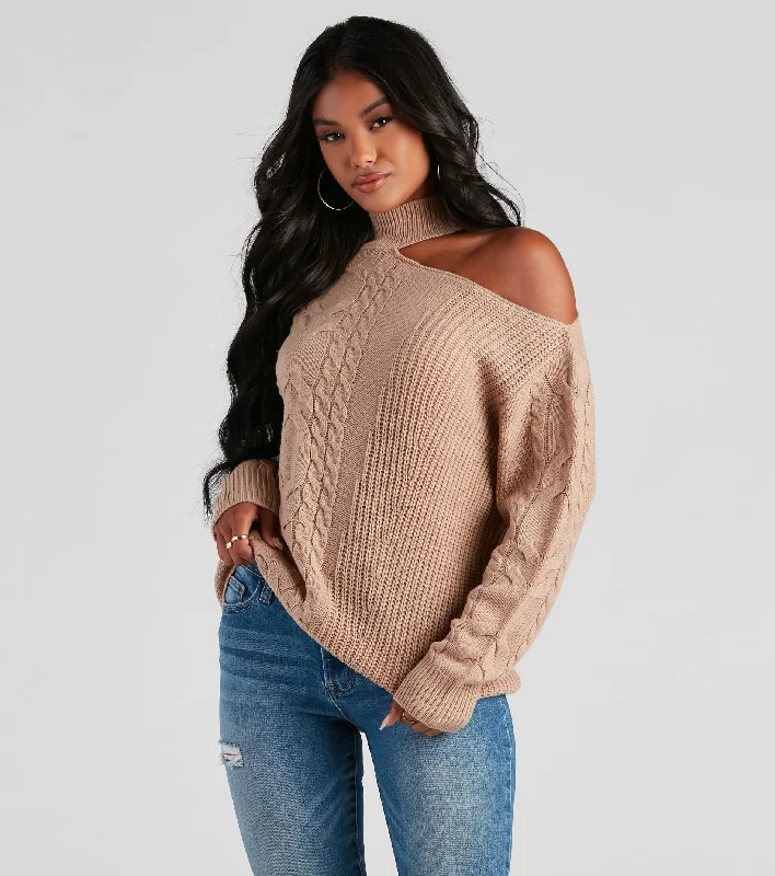 Midnight Sale Warm Embrace Cable Knit Sweater