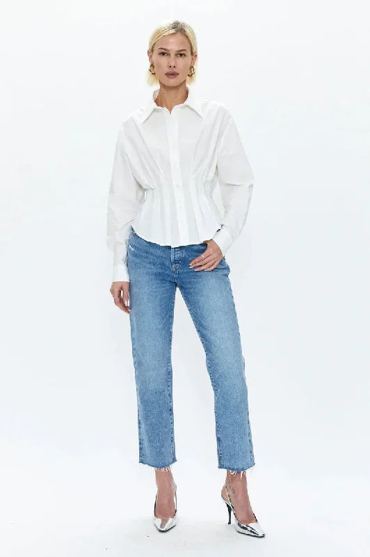 Great Deals Julie Pleated Button Down Shirt