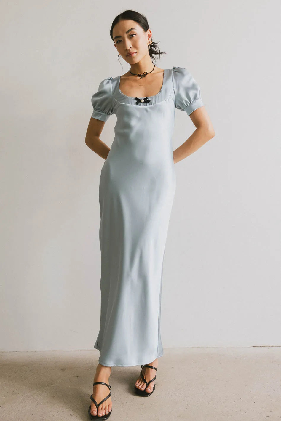 Instant Savings Birdie Satin Maxi Dress