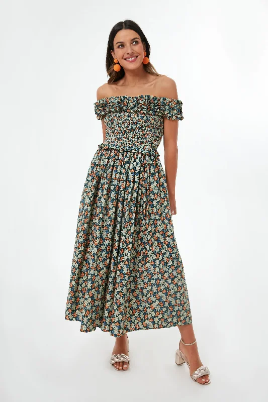 Bonus Savings Forrest Peggy Floral Off Shoulder Dress