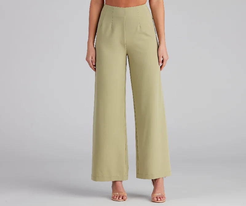 Blowout Sale She Means Business Wide-Leg Pants