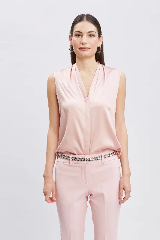 Price Blitz Sleeveless Silk Button Down Shirt