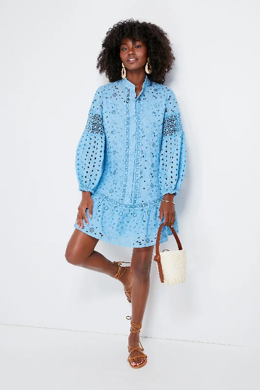 Lowest Price Cielo Sodalite Embroidered Dress With Belt