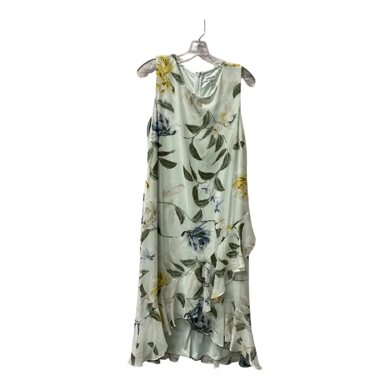 Huge Discounts Dress Casual Midi By Calvin Klein In Green, Size:L