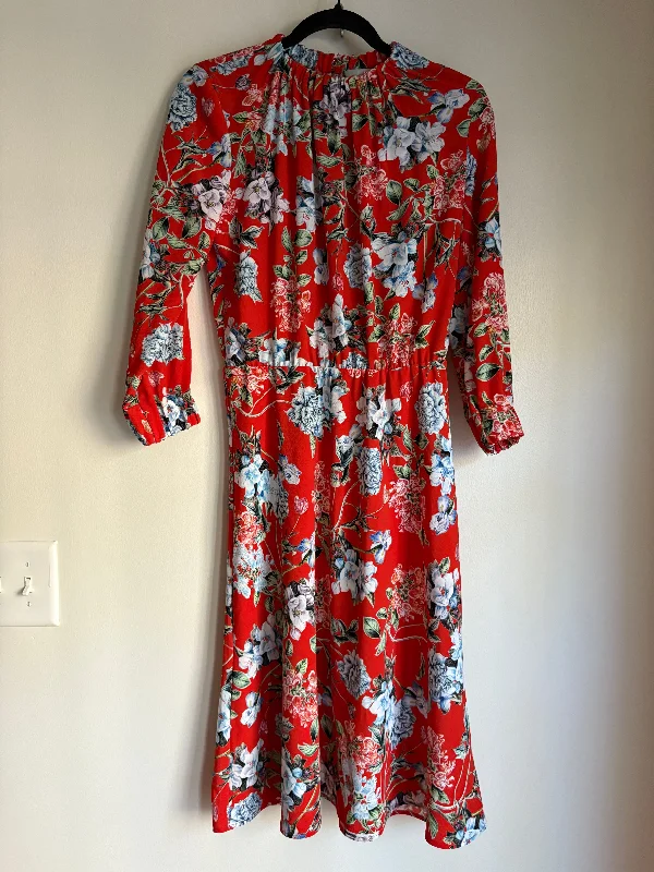 Exclusive Preview Dress Casual Midi By H&m In Floral Print, Size: S