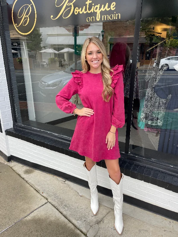 Value Deals Magenta Long Sleeve Dress