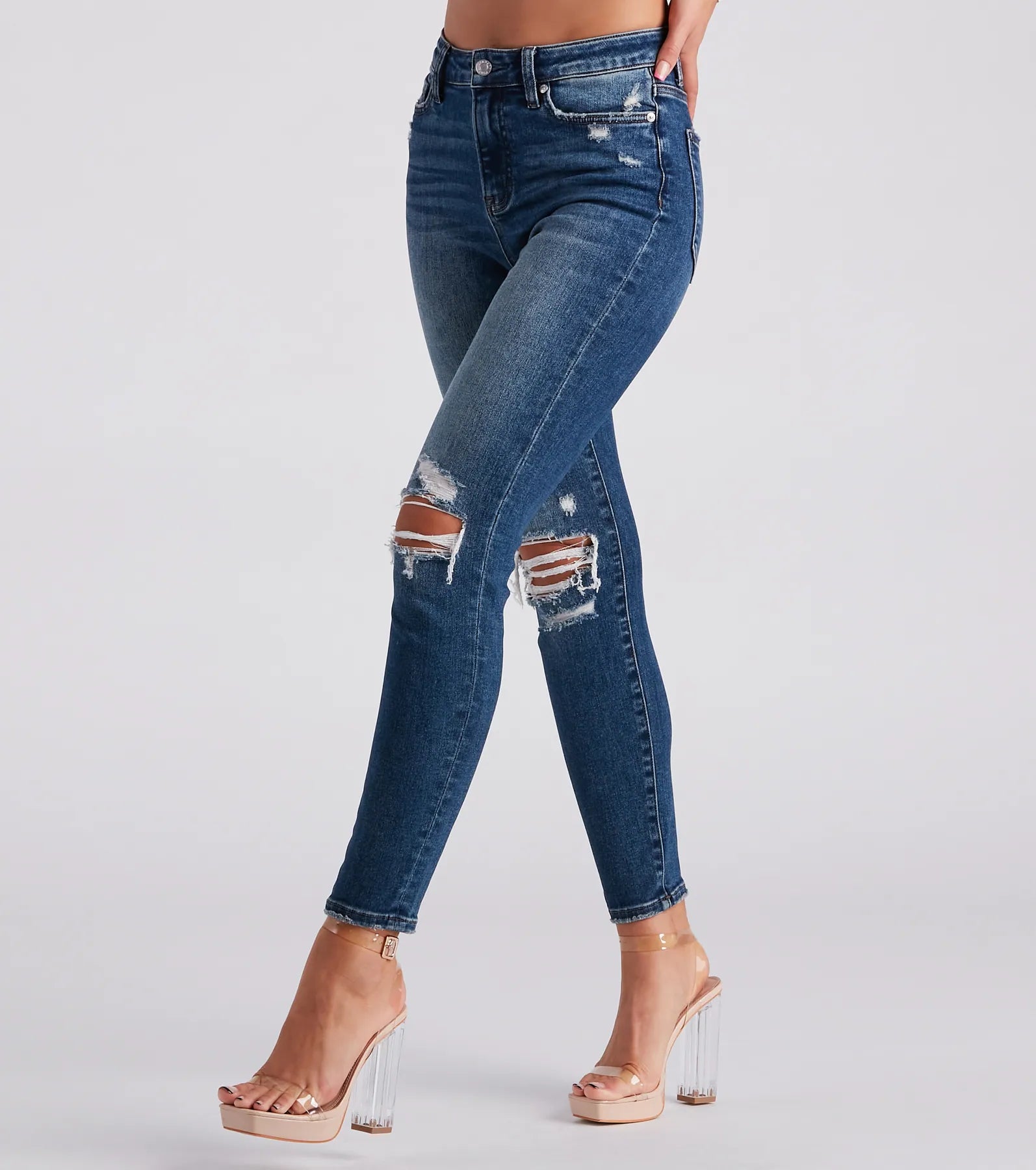 Sale Event Taylor High-Rise Destructed Skinny Ankle Jeans by Windsor Denim
