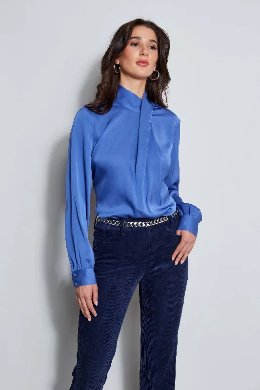 Massive Deals Silk Draped Neck Shirt