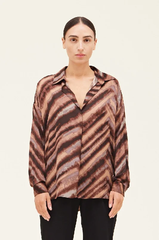 Customer Appreciation Sale Hedge Satin Blouse I Quartz