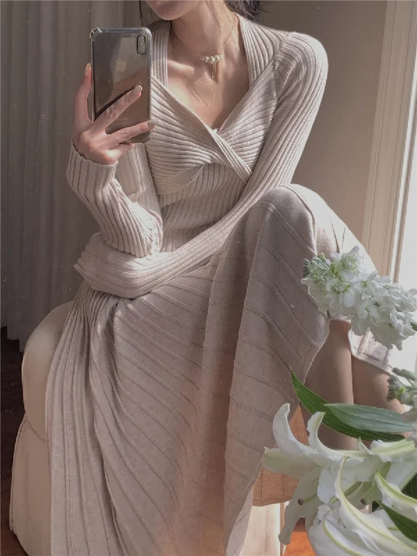 Best Deals Joskka Dress Women Autumn Winter New Fashion Elegant Casual Vestidos Korean Female Slim Long Sleeve Knit Dresses French Clothes Fall Outfits Best Deals Joskka Dress Women Autumn Winter New Fashion Elegant Casual Vestidos Korean Female Slim Long Sleeve Knit Dresses French Clothes Fall Outfits