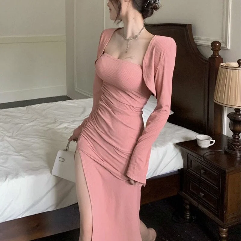 Special Discount Joskka Korean Fashion Split Dress Autumn Bodycon Elegant Evening Party Midi Dresses France Black Casual Clothing Winter Fall Outfits Special Discount Joskka Korean Fashion Split Dress Autumn Bodycon Elegant Evening Party Midi Dresses France Black Casual Clothing Winter Fall Outfits