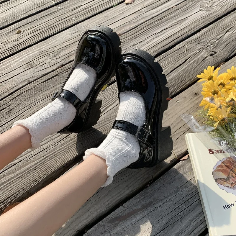 TIME-Limited Offer Joskka Lolita Shoes Women Japanese Mary Jane Shoes Women Vintage Girls Students JK Uniform High Heel Platform Shoes Cosplay Plus Size43