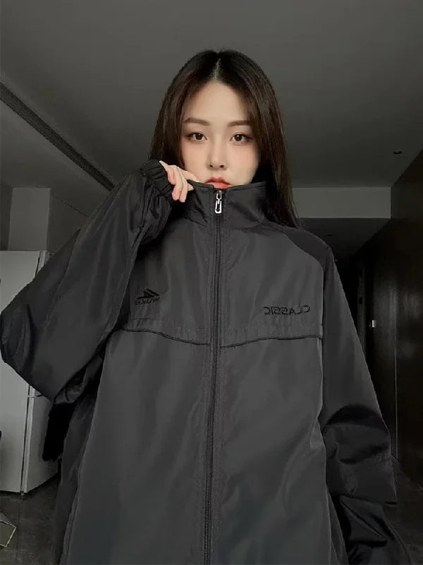 Closeout Joskka Oversized Outdoor Jacket Women Vintage Y2K Windbreaker Ladies Autumn Harajuku Zipper Jackets Female Korean Style Coat Streetwear
