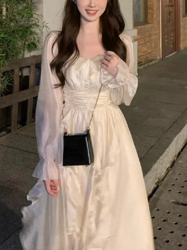 Unmissable Offer Joskka Solid France Style Elegant Dress Women Flare Sleeve Sweet Fairy Midi Dress Ladies High-waisted Chic Party Dress Summer New Unmissable Offer Joskka Solid France Style Elegant Dress Women Flare Sleeve Sweet Fairy Midi Dress Ladies High-waisted Chic Party Dress Summer New