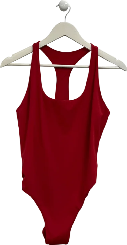Savings Alert Adanola Red Racer Back High Leg Swimsuit UK XXXL
