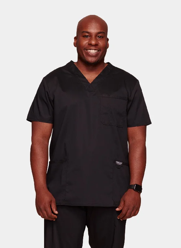 Limited Availability Cherokee WW Revolution Men-s V-Neck Scrub Top WWE670 - Black