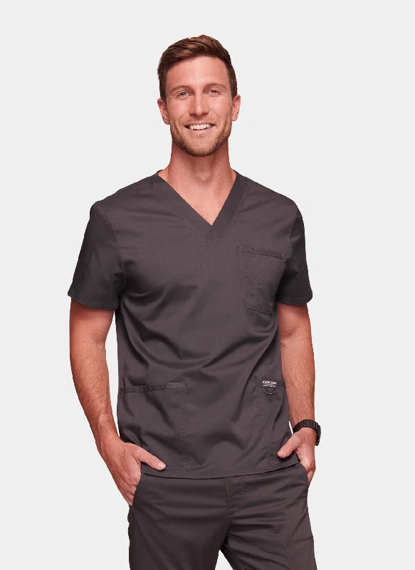 Huge Discounts Cherokee WW Revolution Men-s V-Neck Scrub Top WWE670 - Pewter