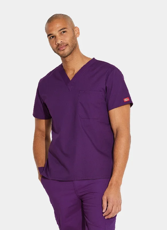 Dickies EDS Signature Unisex Tuckable V-Neck Scrub Top DKE83706 - Eggplant