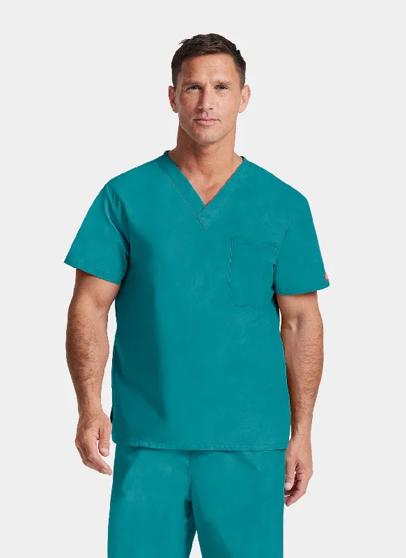 Dickies EDS Signature Unisex Tuckable V-Neck Scrub Top DKE83706 - Teal